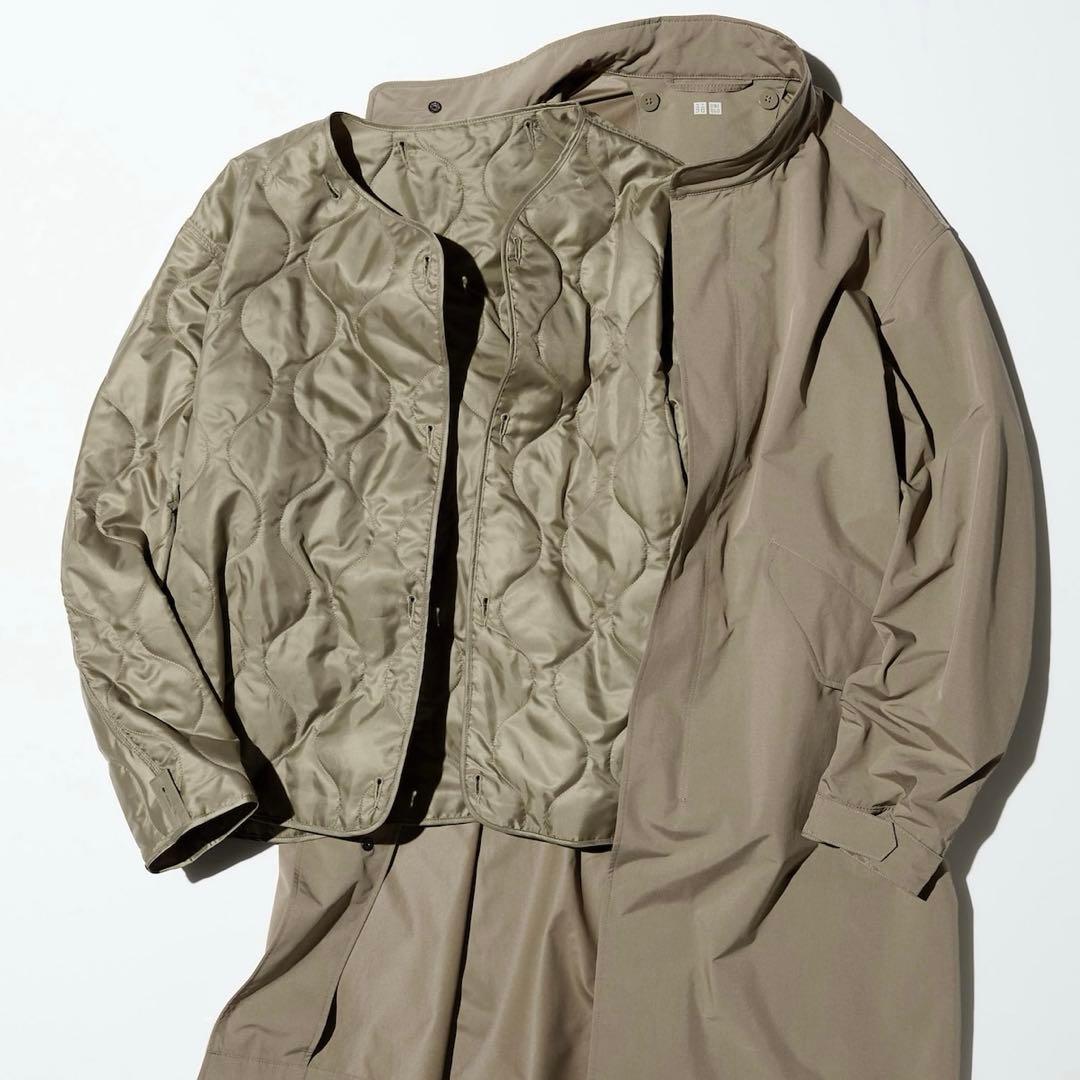 ユニクロ ウインドプルーフ 2WAY コート ブラウン Mサイズ 撥水 男女兼用