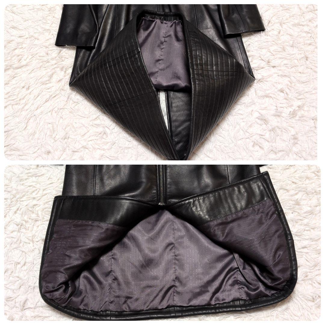 【極美品】ラムレザー　キルティング　ロングコート