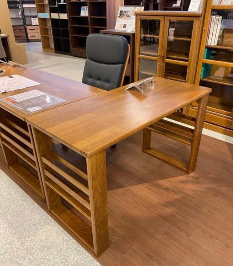 ナチュラルウッド オープンシェルフデスク DSA-5800