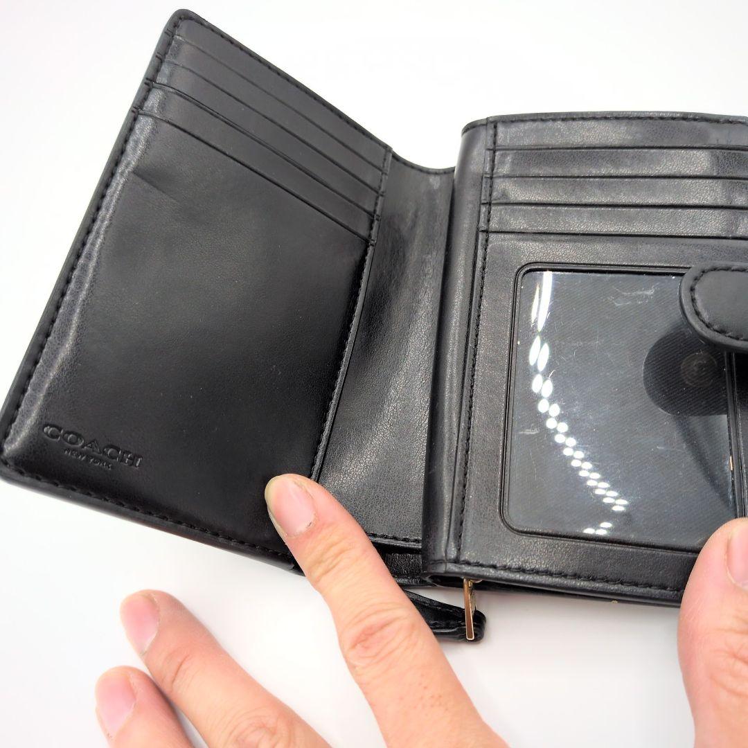 【未使用】コーチ COACH シグネチャー 二つ折り財布 ブラウン レザーPVC