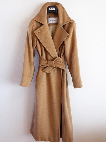 MaxMara■マックスマーラマニュエラアイコンコート36キャメル白タグマヌエラ