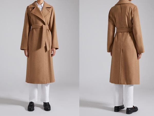 MaxMara■マックスマーラマニュエラアイコンコート36キャメル白タグマヌエラ