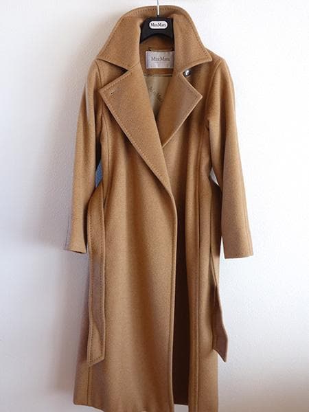 MaxMara■マックスマーラマニュエラアイコンコート36キャメル白タグマヌエラ