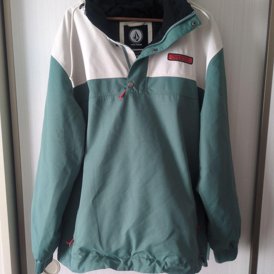 VOLCOM フード付きジャケット L グリーン/ホワイト