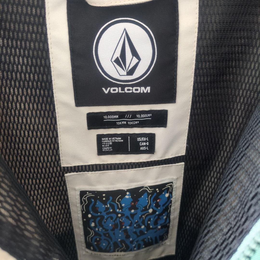 VOLCOM フード付きジャケット L グリーン/ホワイト