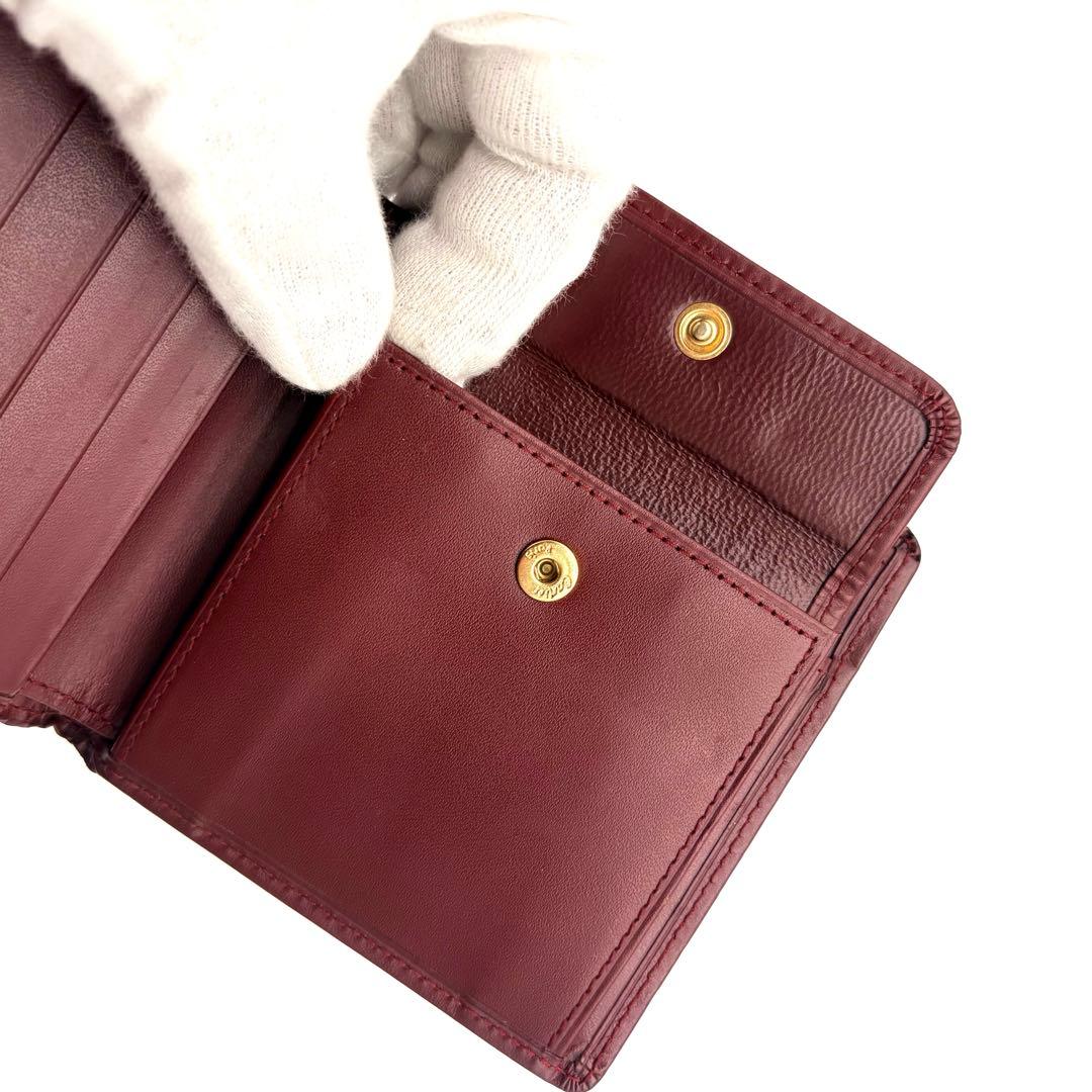 【美品】Cartier マストライン　レザー　二つ折り財布