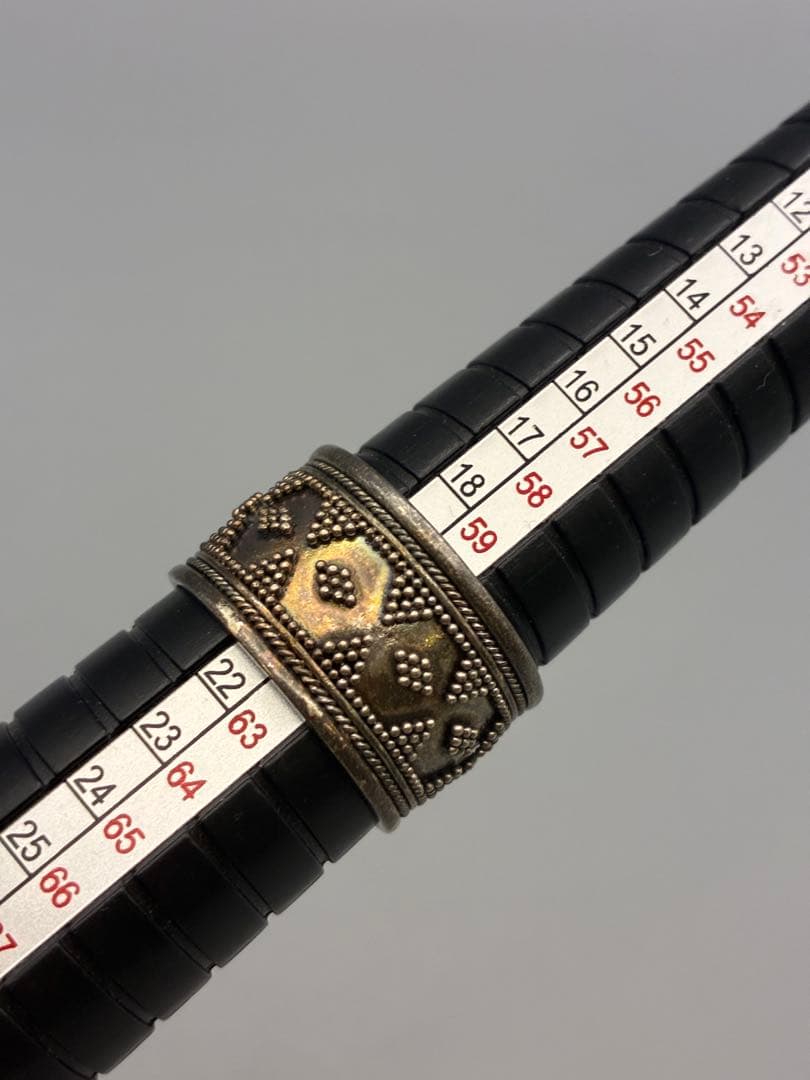 シルバー925 無垢 ワイドリング 21号 ハンドメイド ヴィンテージ　男女兼用