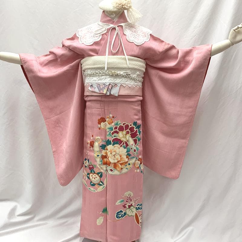 601aj61□ジュニア着物 アンティーク ハーフ成人式 卒業式 十三参り□良好