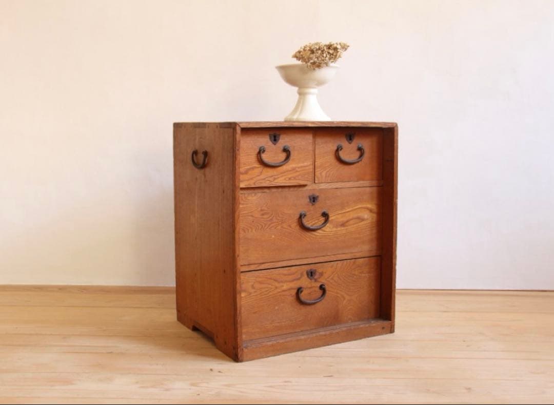 引き出し棚　収納棚　木棚　古道具　古家具　ビンテージ　アンティーク