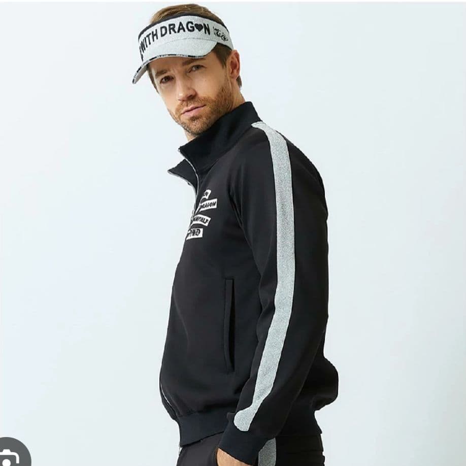 ダンスウィズドラゴン ジャケット 黒 ストレッチ ダンボール ジャージ 上着