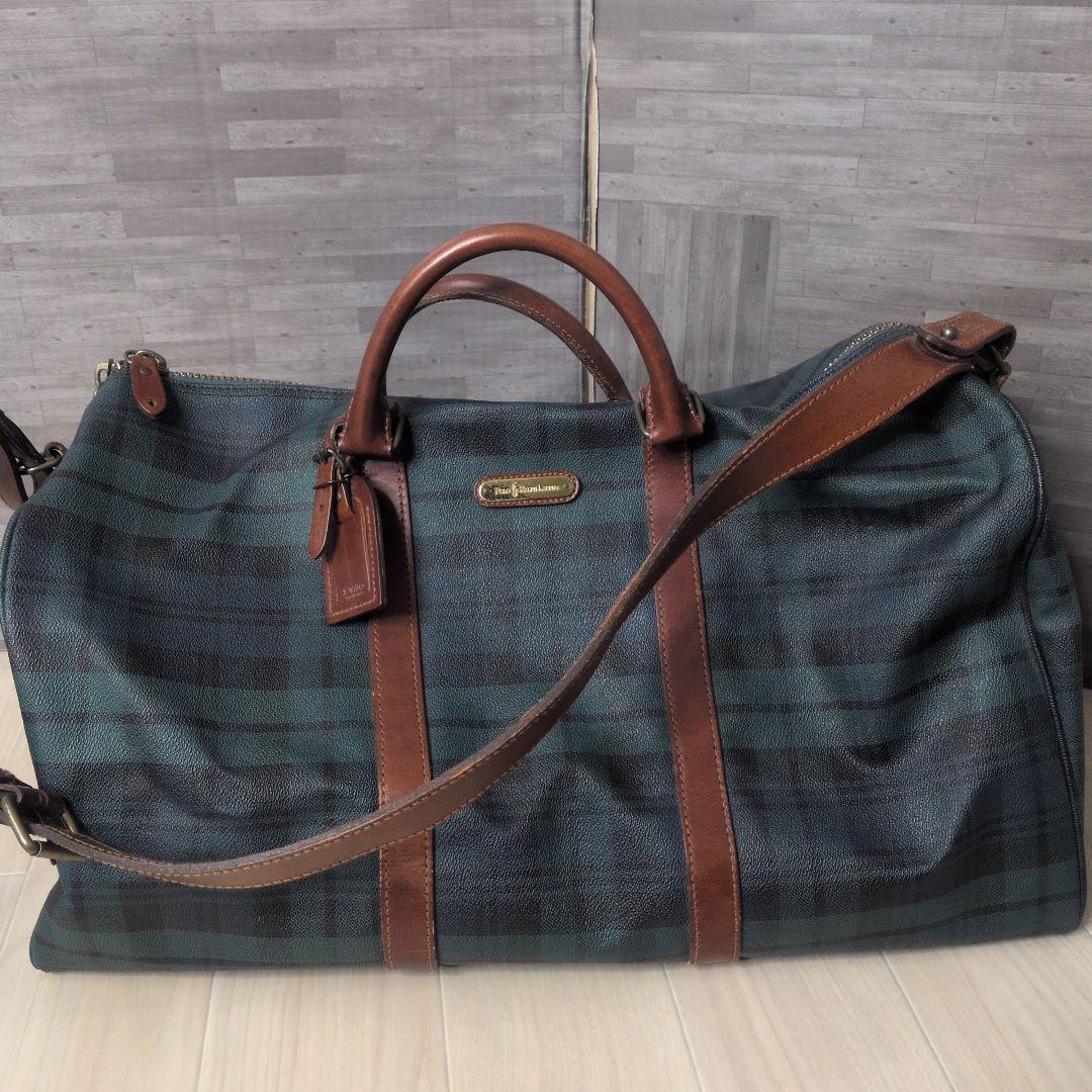 ラルフローレン ポロ チェック ボストンバッグ ショルダーバッグ