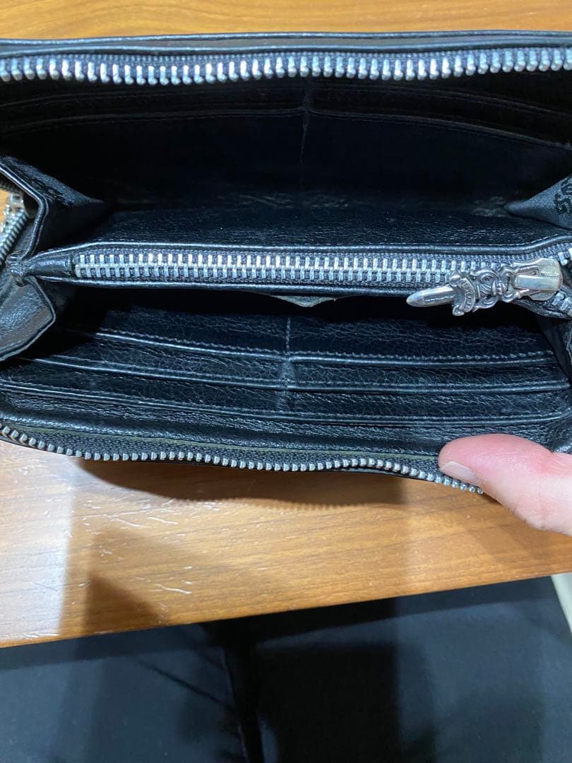 最終値下げ　 クロムハーツ 黒 クロス 長財布 rec f