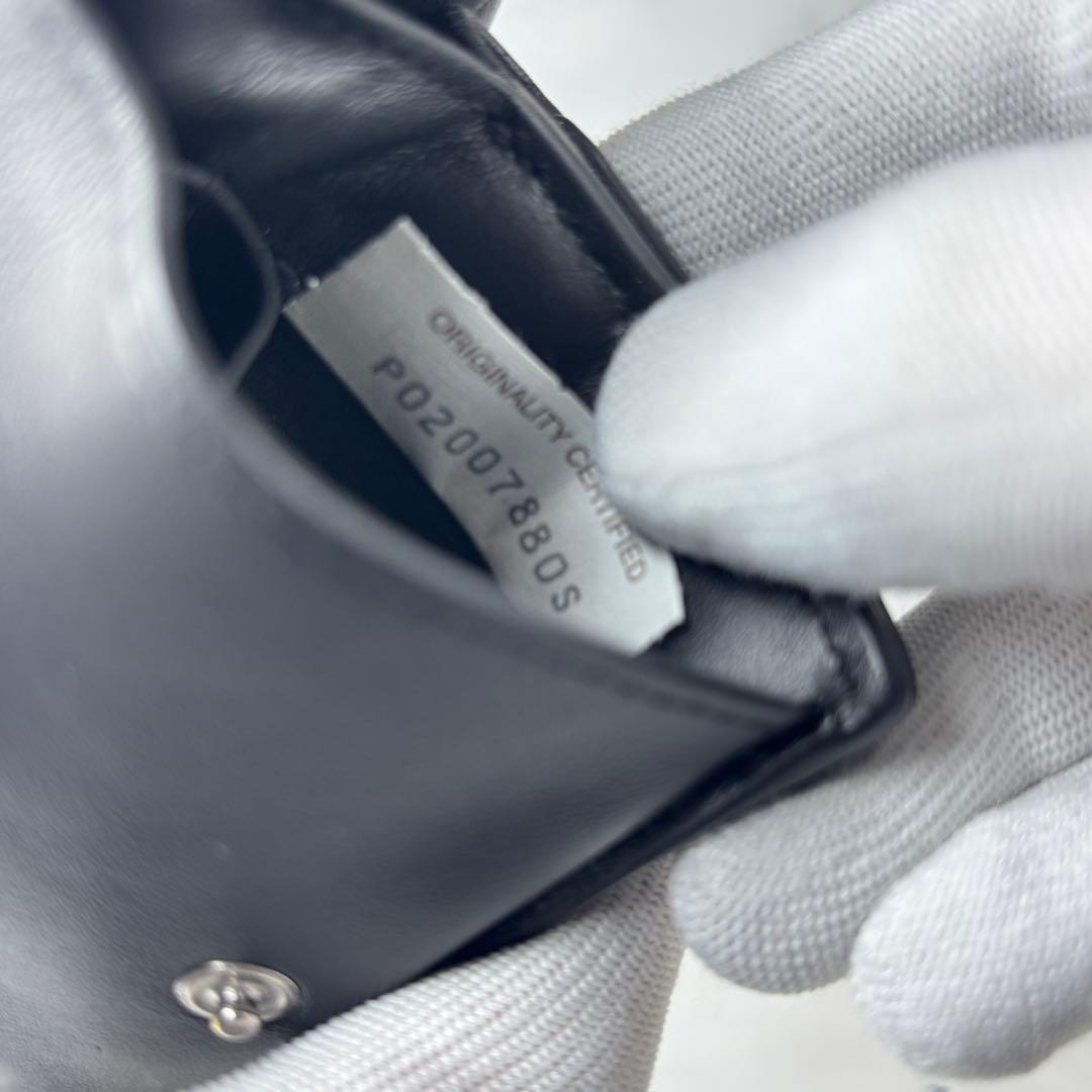 BOTTEGA VENETA ブラック イントレチャート タイニー 三つ折り財布