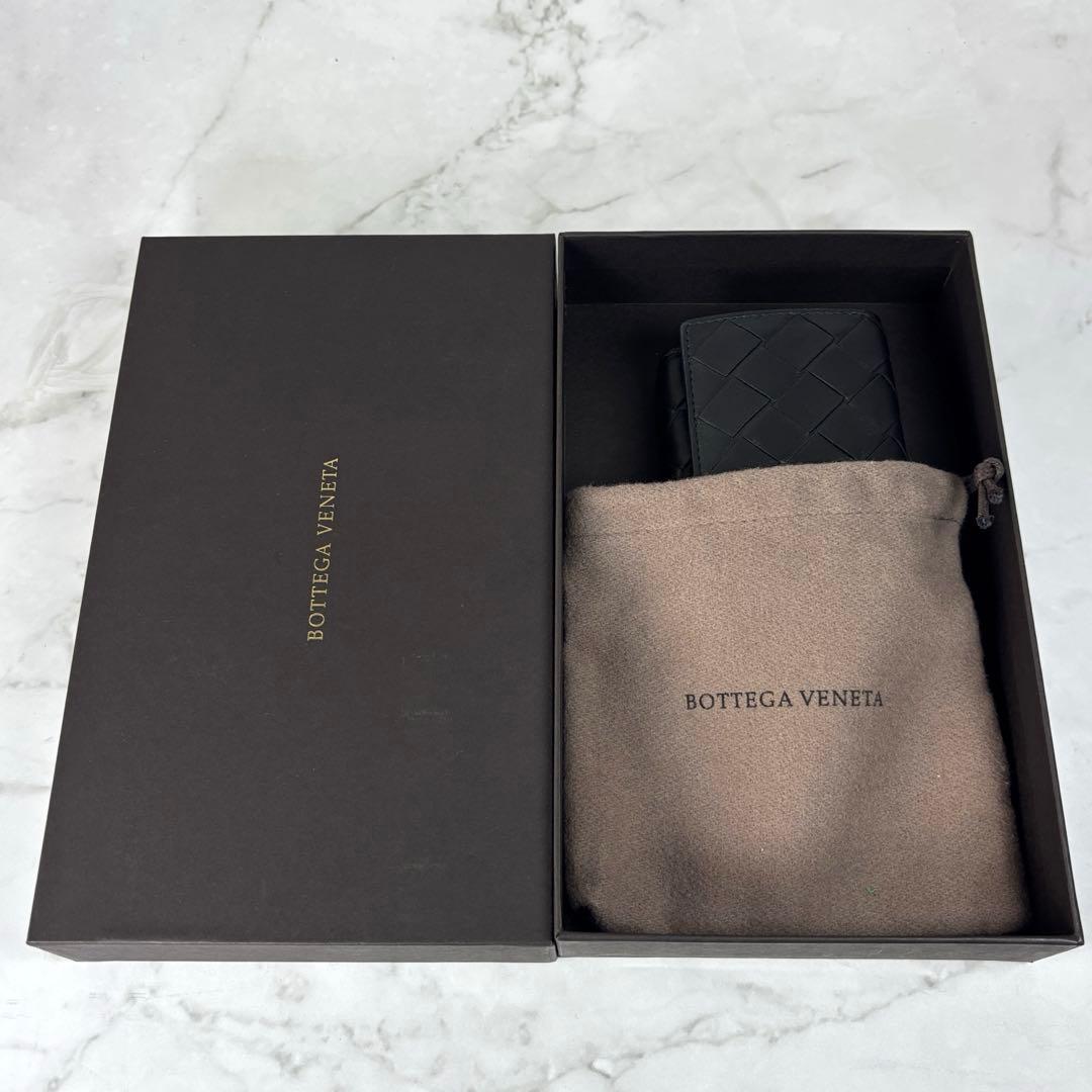 BOTTEGA VENETA ブラック イントレチャート タイニー 三つ折り財布