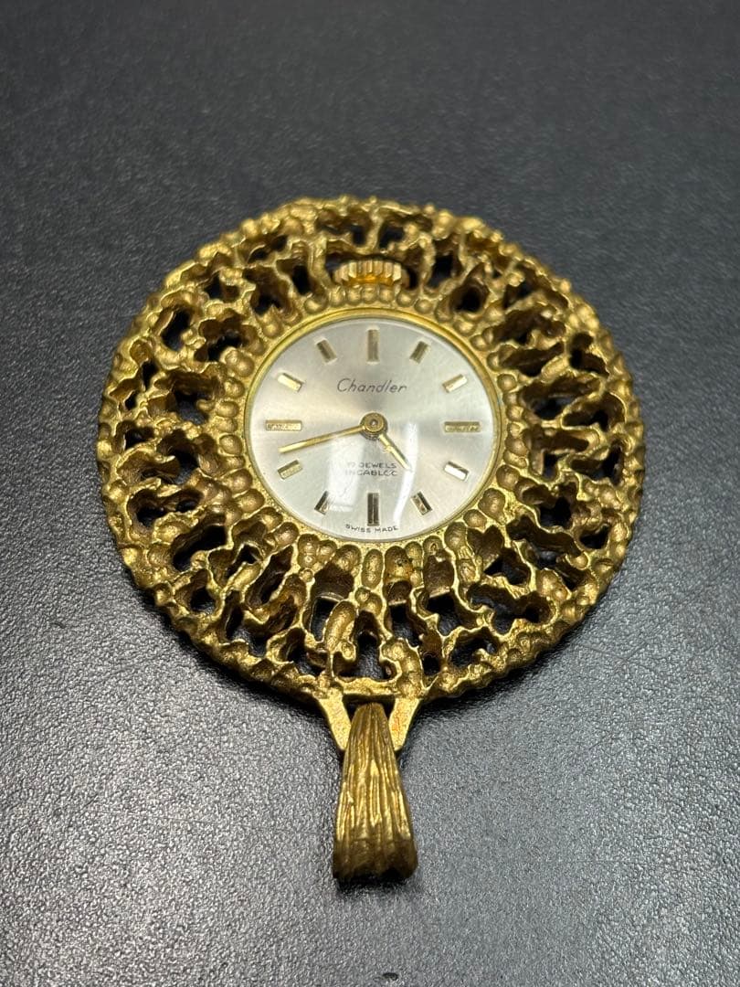 【希少品】Chandlerチャンドラー手巻き17石 ペンダントウォッチ 時計