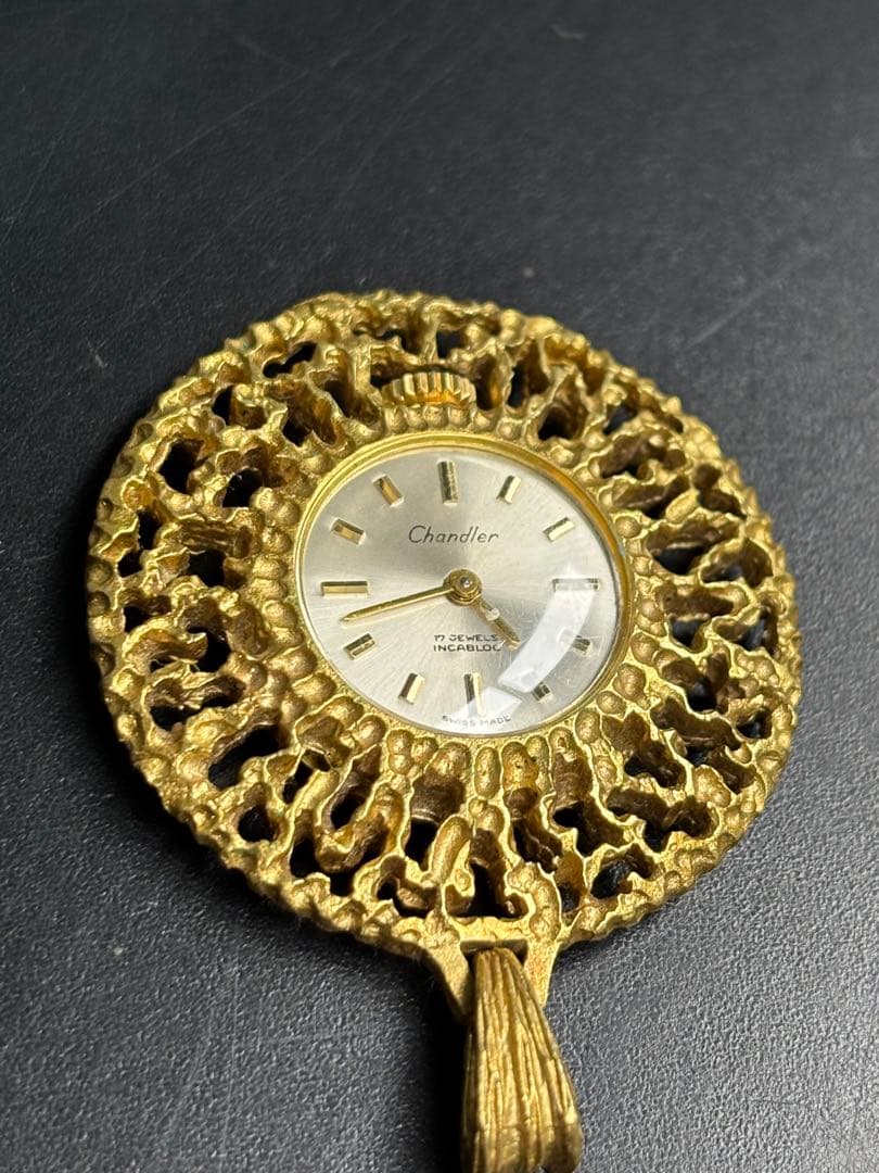 【希少品】Chandlerチャンドラー手巻き17石 ペンダントウォッチ 時計