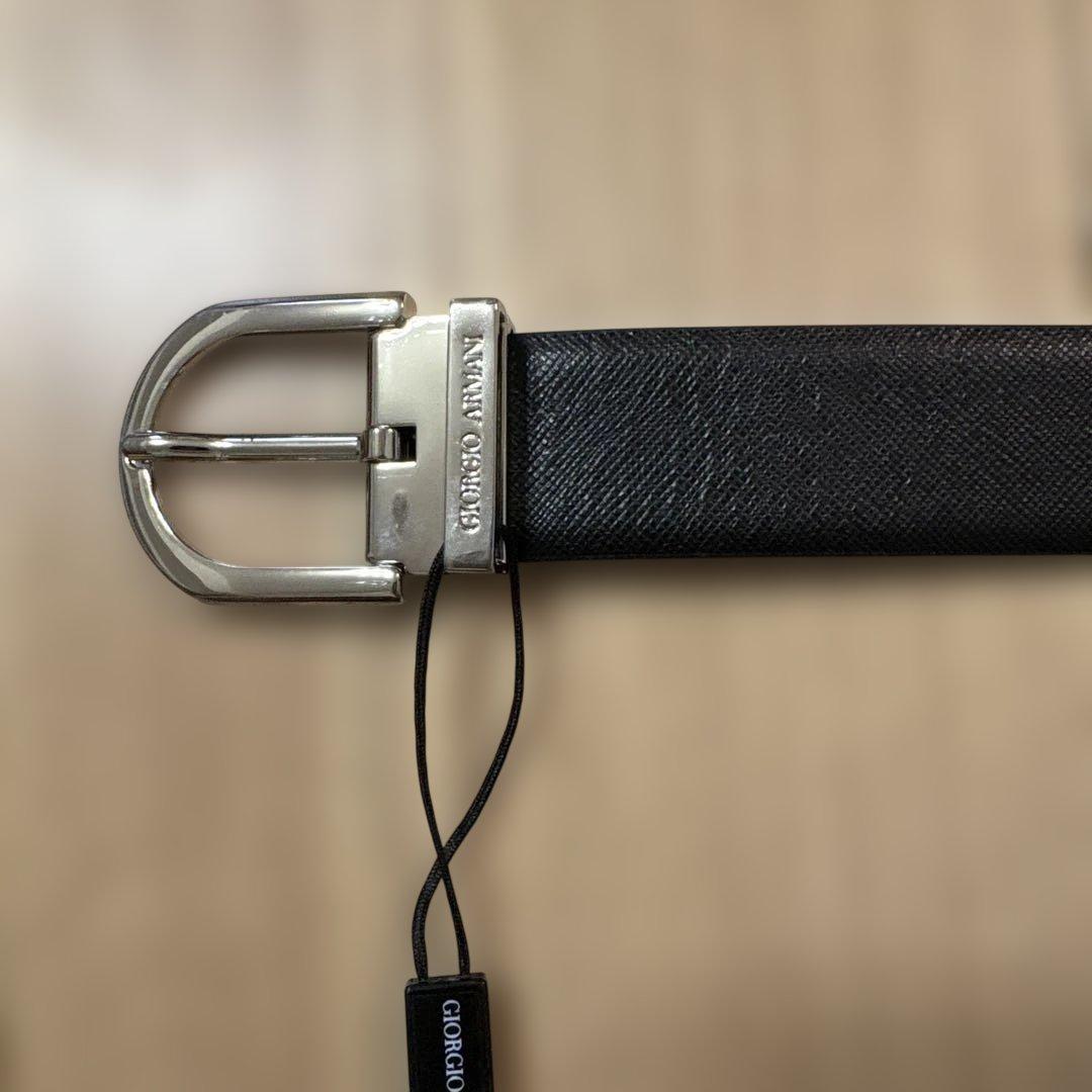 Giorgio Armani ブラック　レザー ベルト