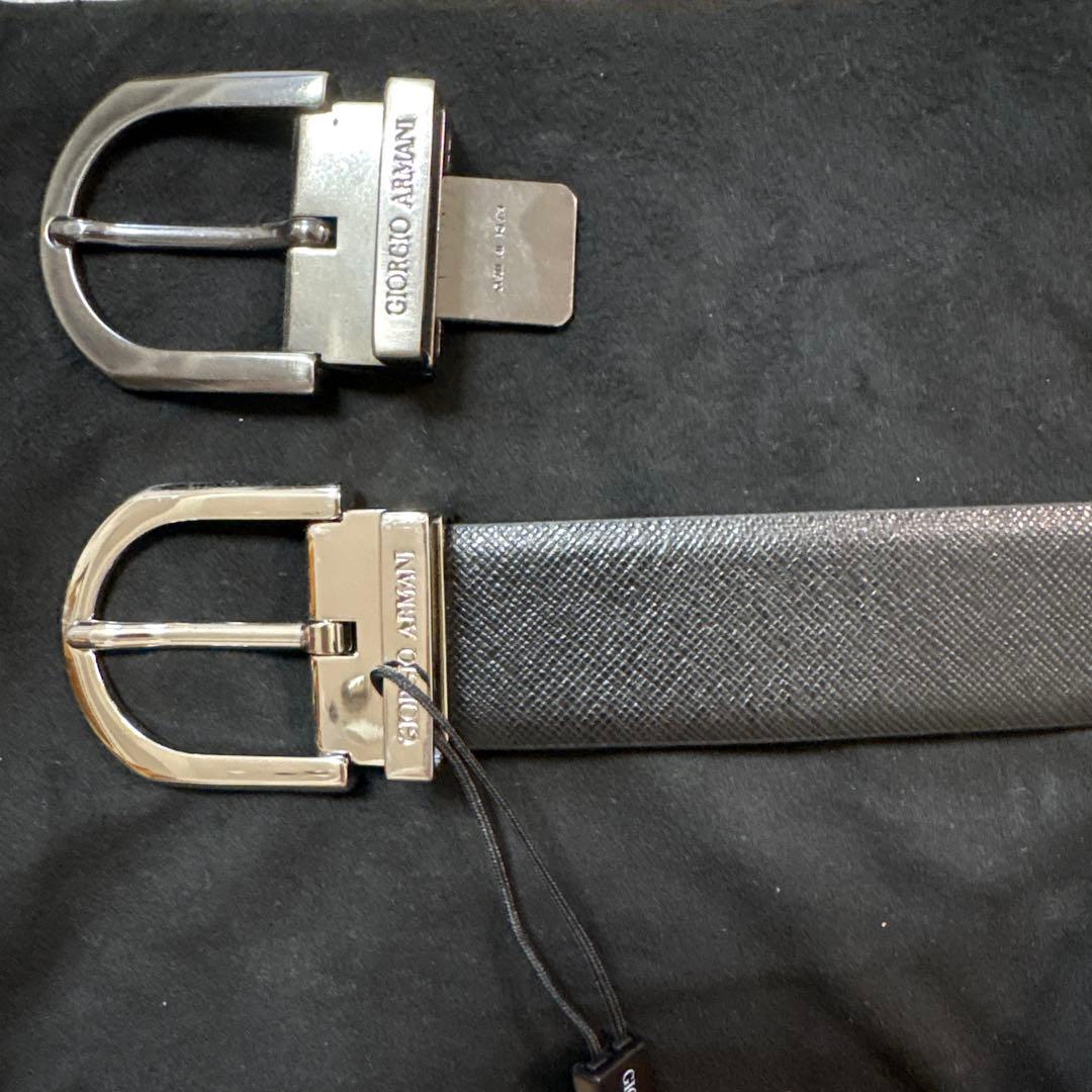 Giorgio Armani ブラック　レザー ベルト