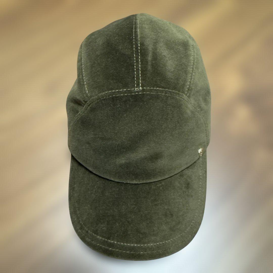ヘレンカミンスキー ベロア調　キャップ　カーキ　ダークグリーン　未使用