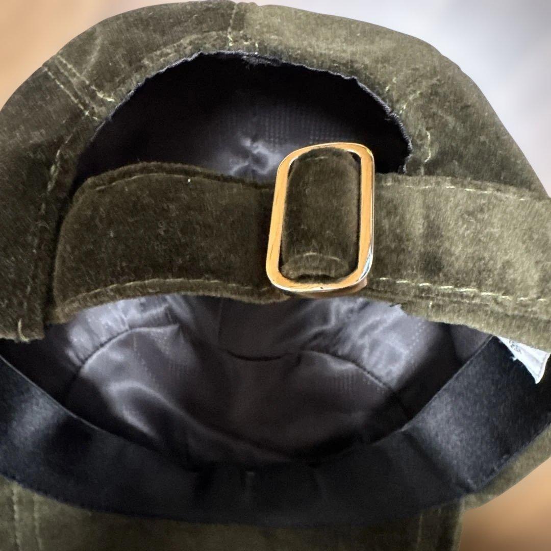 ヘレンカミンスキー ベロア調　キャップ　カーキ　ダークグリーン　未使用