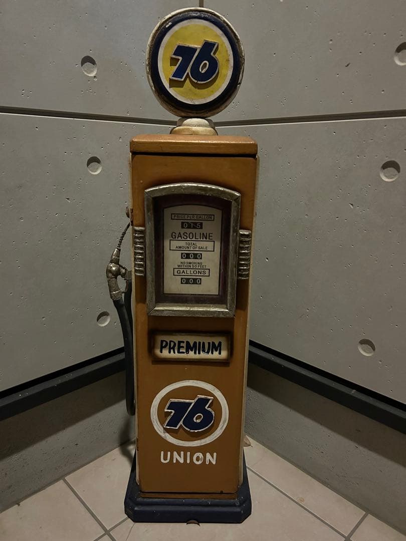 76 ガソリンスタンド型置物　収納たっぷり　インテリア　激レア