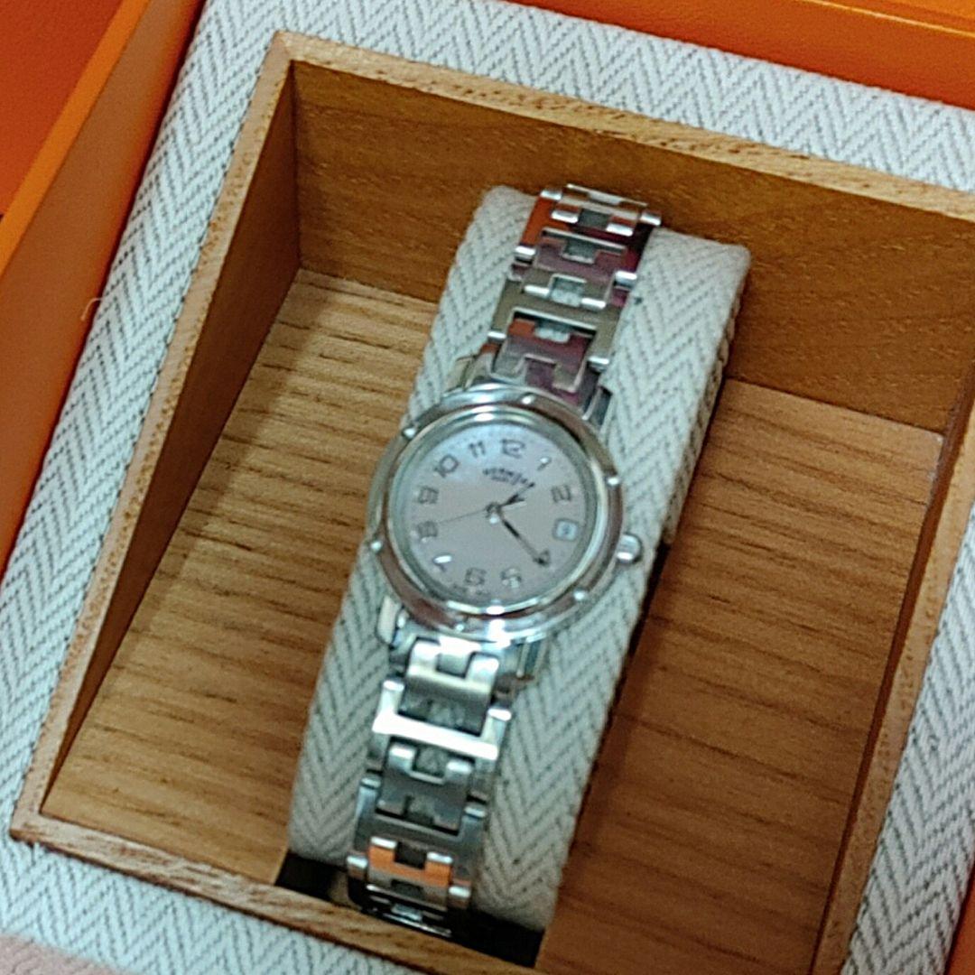 natsuエルメス時計ナクレシェル新品電池新品仕上げ正常稼働品/レディース