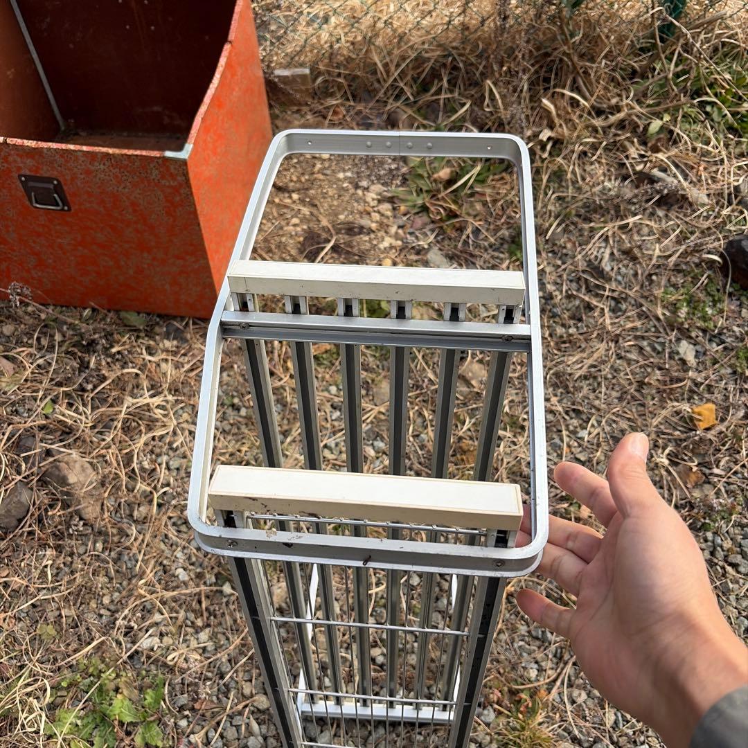 HOKUSEIアルミ製 キッチン吊り棚　昭和レトロ　２段　網棚　ホクセイ