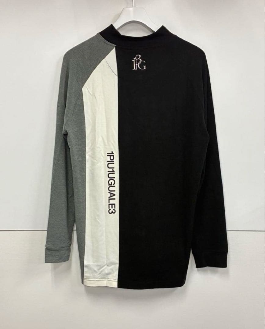 値下げ★ウノピュウ L/S MOCK NECK STRIPE メンズL 黒