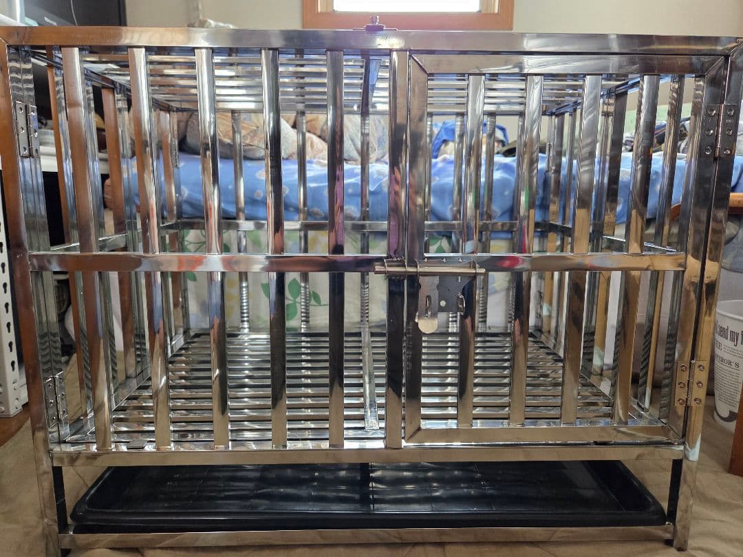 ステンレス製　折り畳み犬用ケージ　シングルドア　最終値下げ