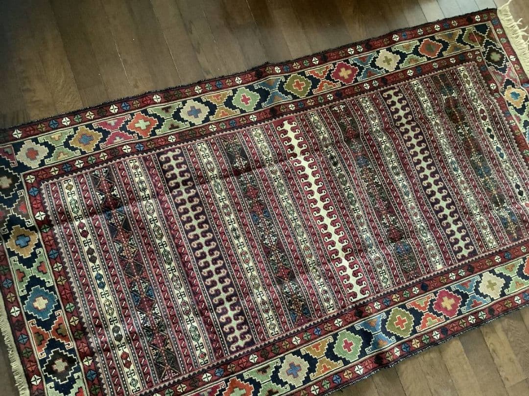 ★冬SALE★ イラン トライバル キリム ペルシャ絨毯 エスニック ラグ