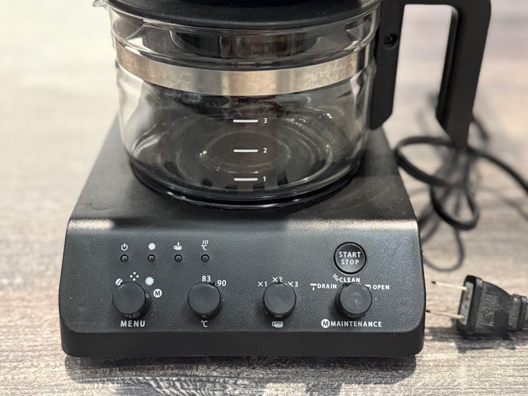 ツインバード コーヒーメーカー 全自動 豆から 3杯用 湯温調節ブラック