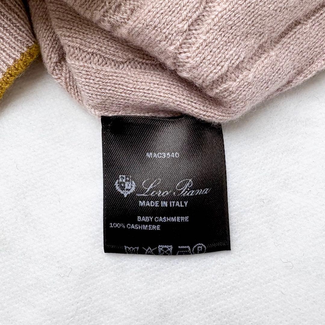 ロロピアーナ ベビーカシミヤ100% ケーブルニットセーター 薄手 ロールアップ