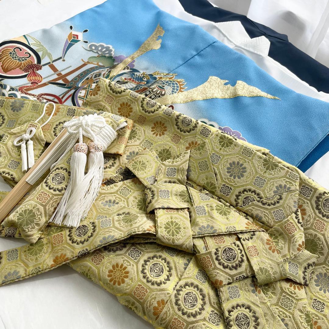 七五三 5歳 男の子 羽織 着物 袴セット【兜】