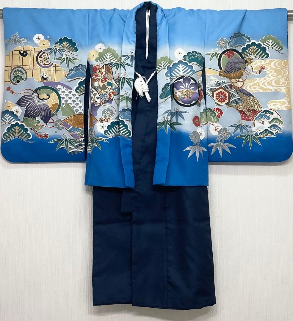 七五三 5歳 男の子 羽織 着物 袴セット【兜】