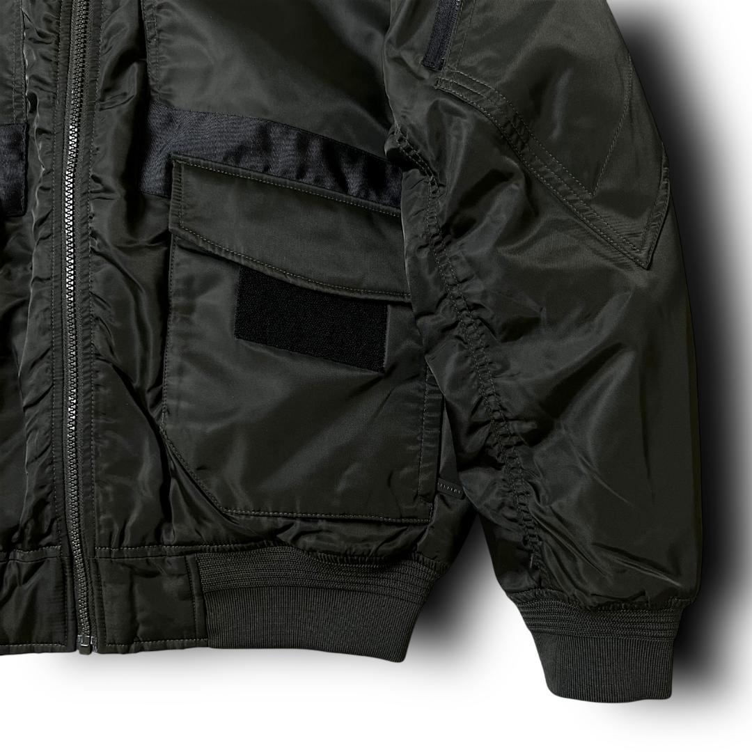 L メレル 裏地キルティング ボンバージャケット MA-1 オリーブ系