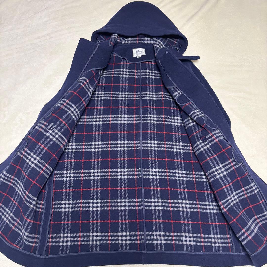 美品　バーバリー　ダッフルコート　ネイビー　チェック　キッズ　150 レディース