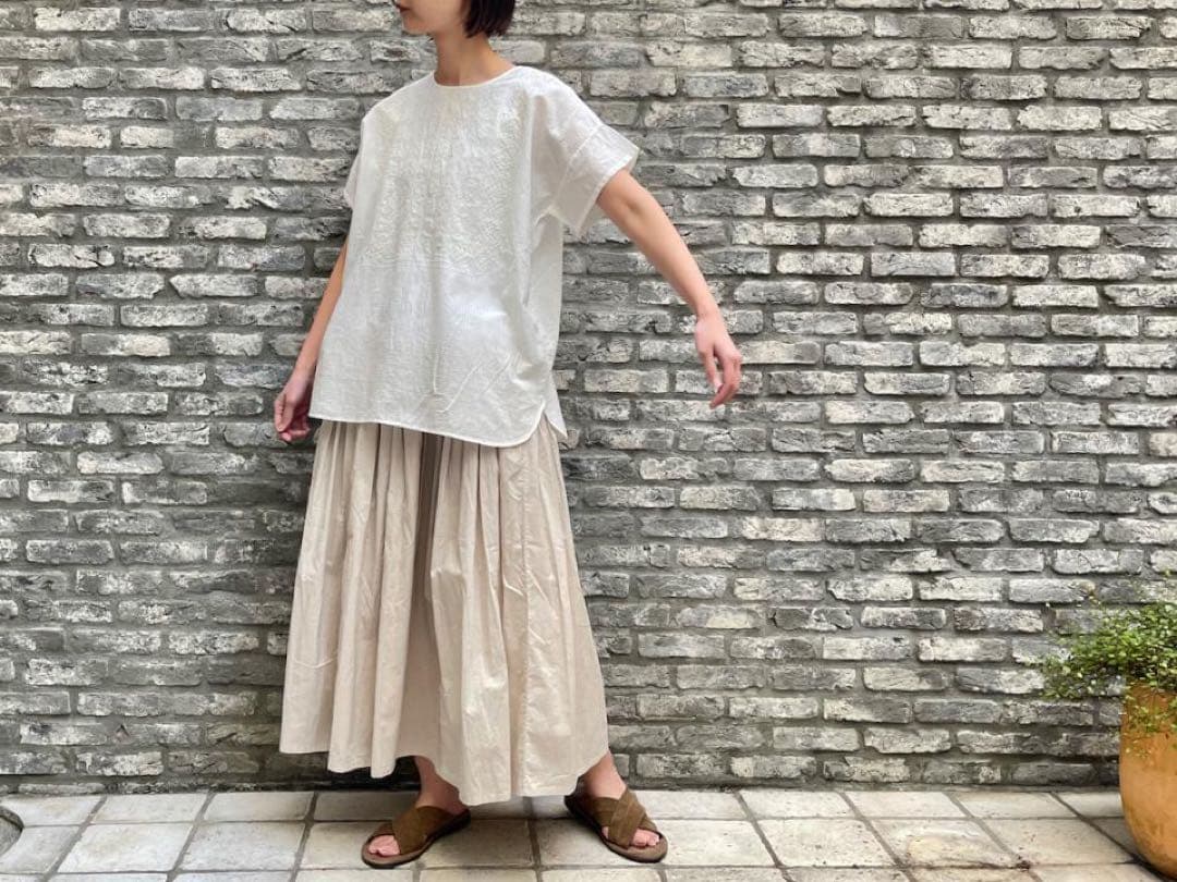 maison de soil 刺繍リネンブラウス