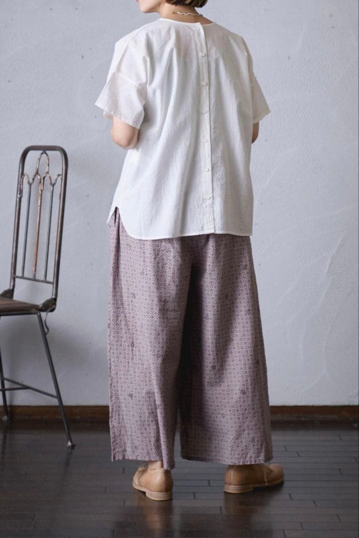 maison de soil 刺繍リネンブラウス