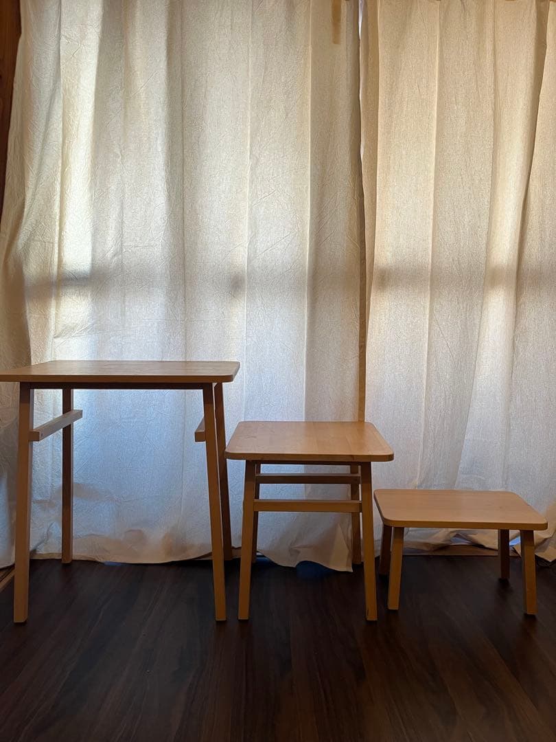 IKEA木製テーブル 3点セット