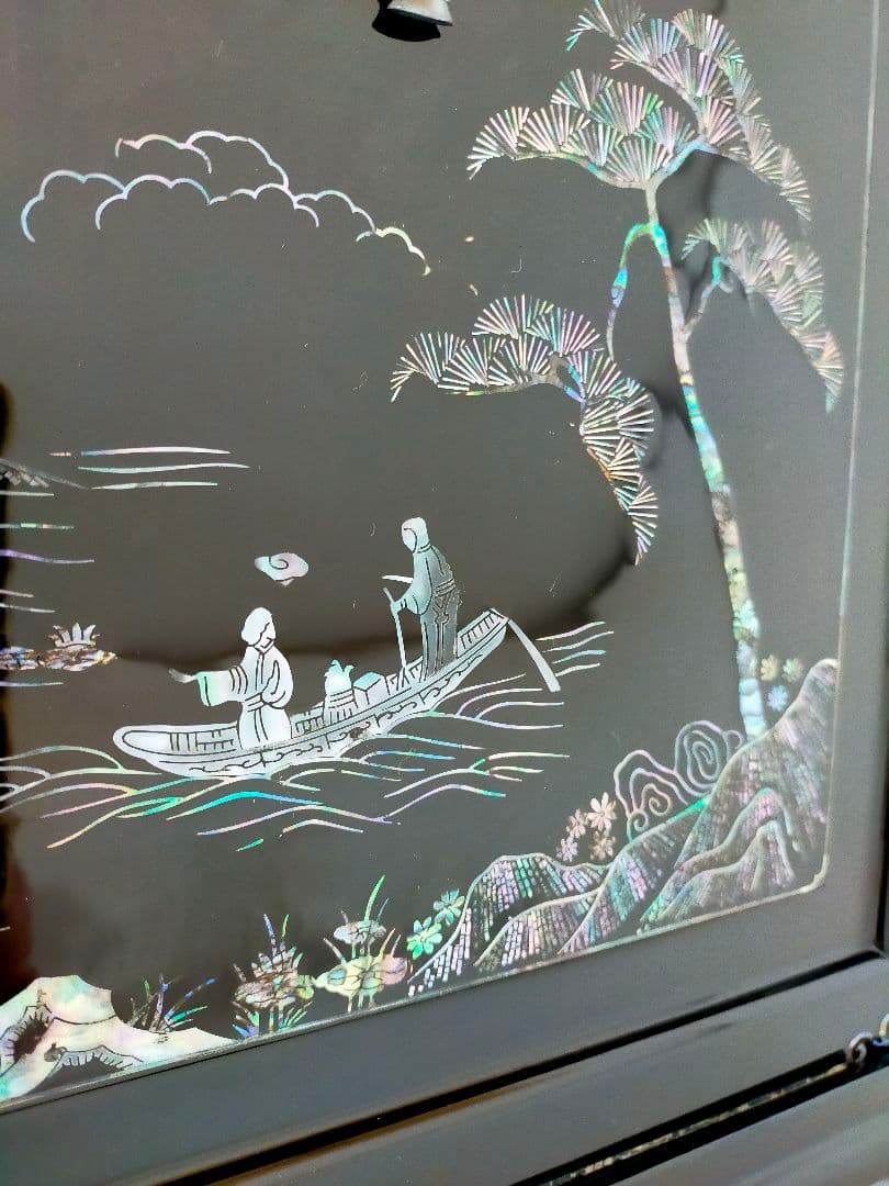 煎茶道具 器局（ききょく） 茶道具入 本塗螺鈿四方箱　JAPAN　漆