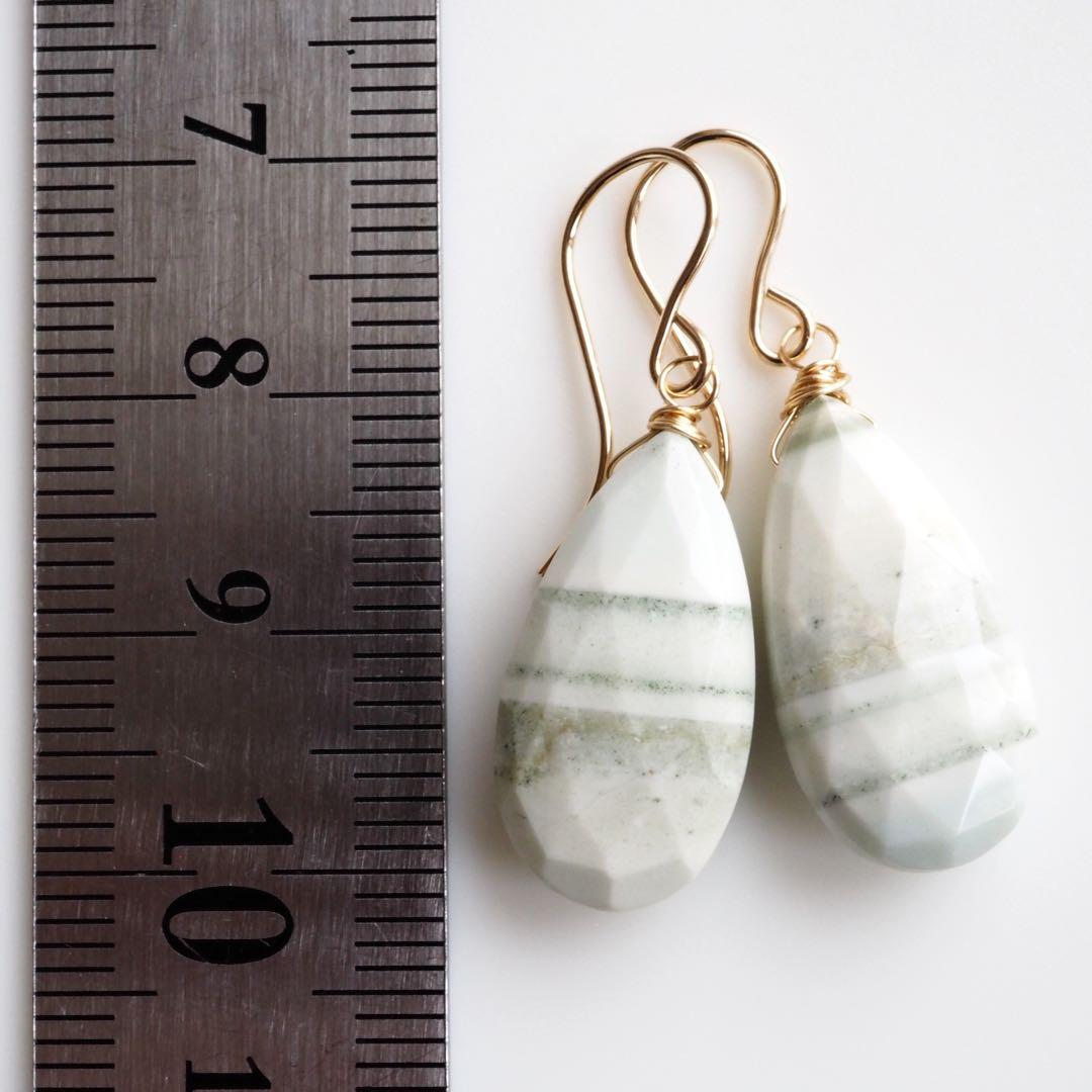 【Ruby】希少石リーフグリーンオパールの大粒ピアス/イヤリング