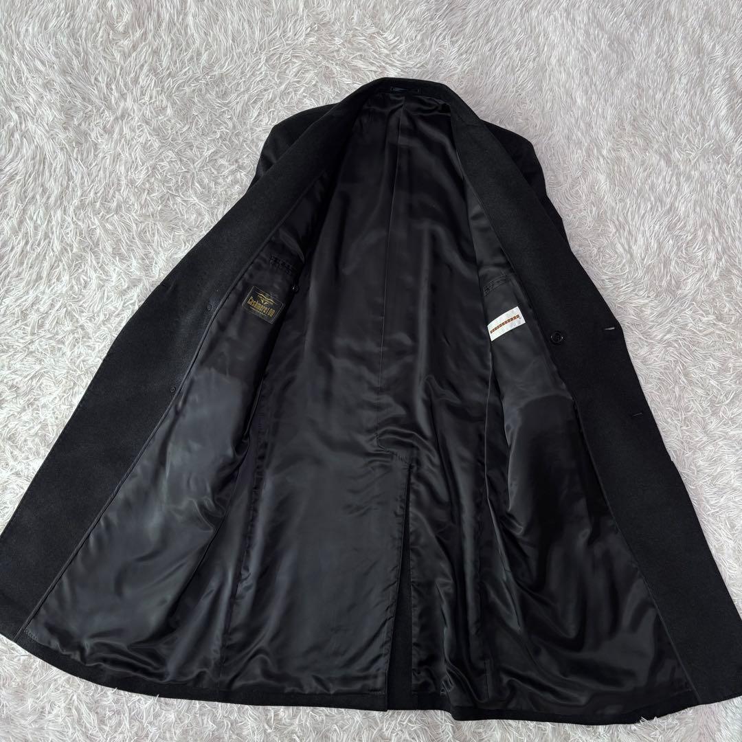 カシミヤ100/XL相当✨ Thamespoint ダブルチェスターコート 黒