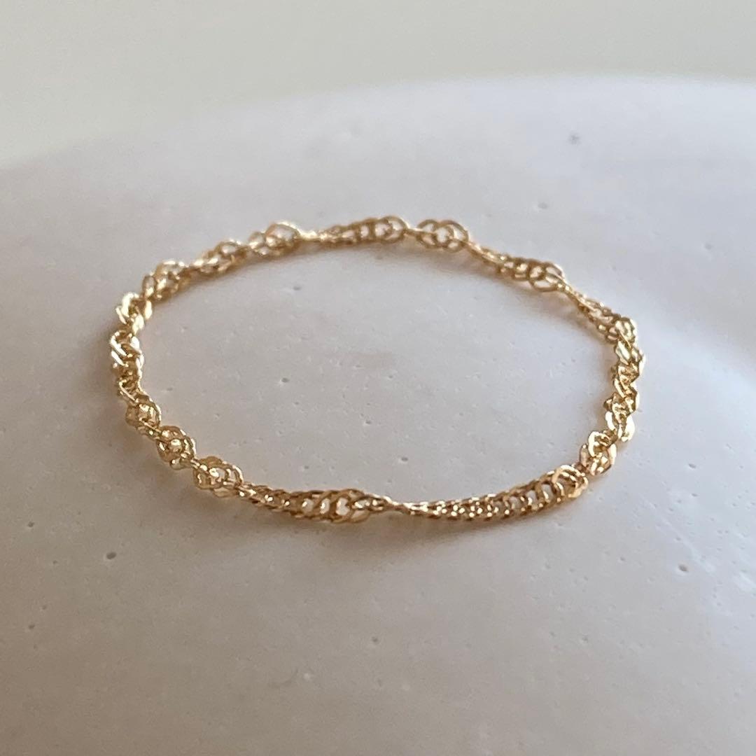 新品 18金 K18 リング 11号 チェーンリング 即日発送