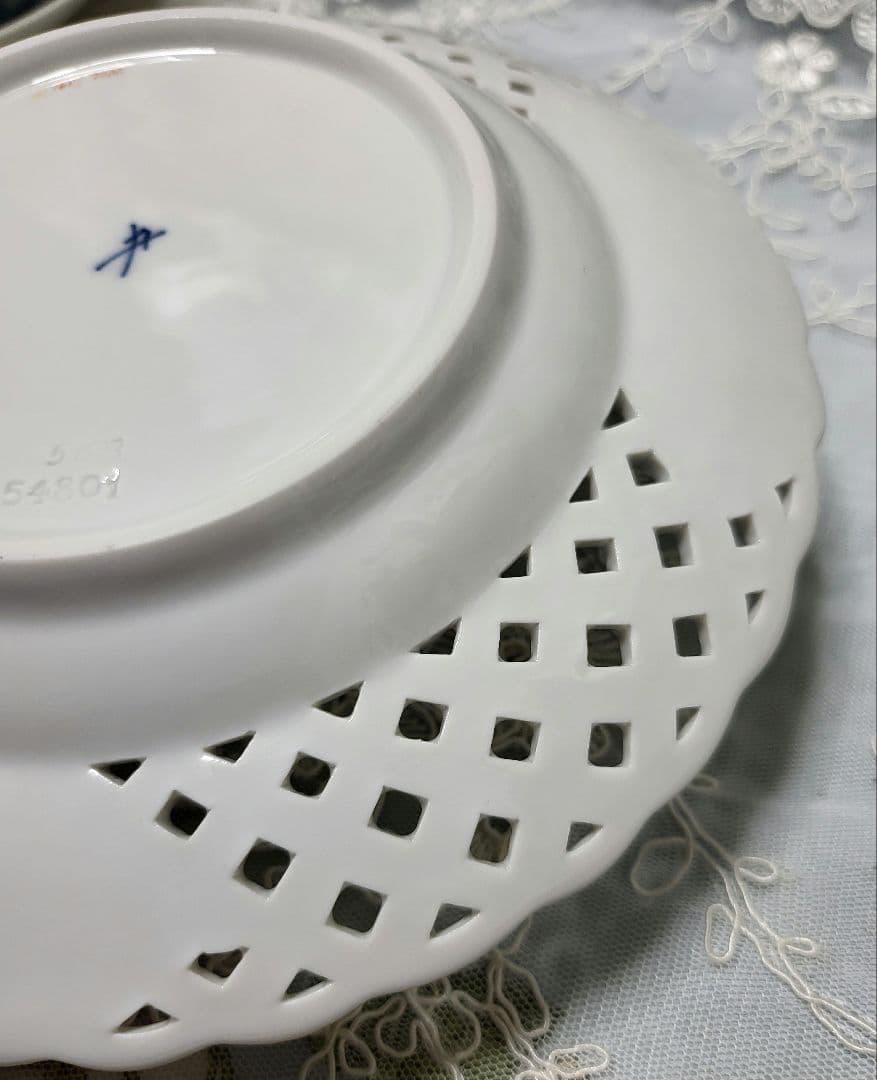 未使用✨希少✨マイセン ベーシックフラワー 五つの花 透かし プレート 皿 5つ