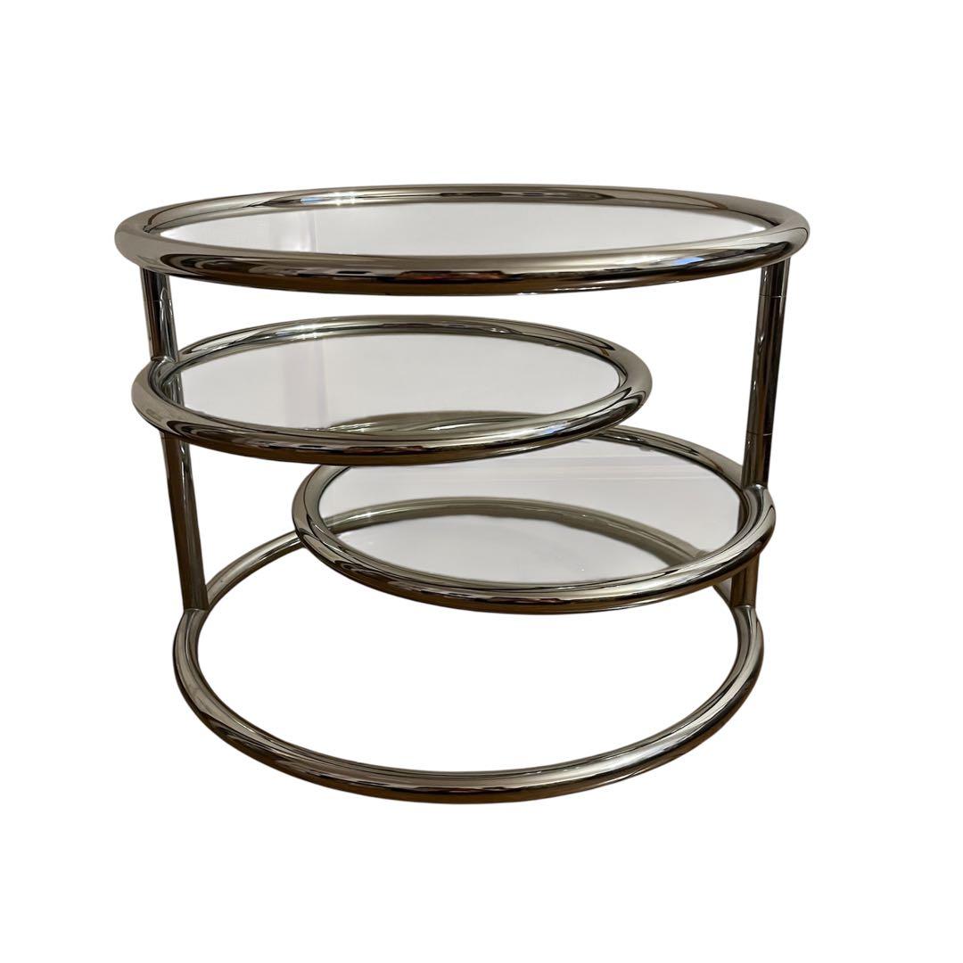 ミッドセンチュリー　丸型　ラウンドテーブル　ヴィンテージ　4段