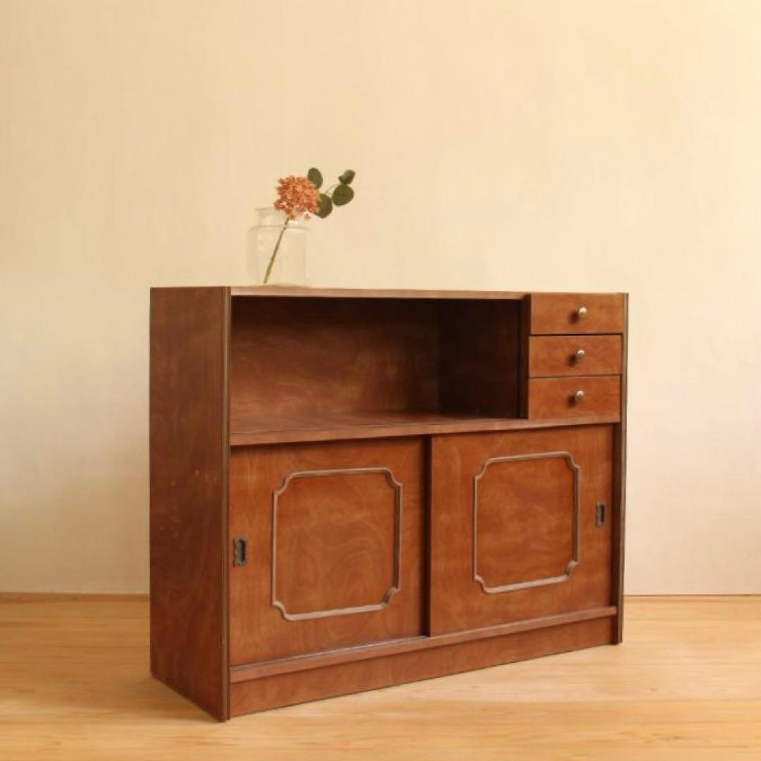 収納棚　本棚　食器棚　棚　木製　古道具　古家具　アンティーク　ビンテージ　レトロ