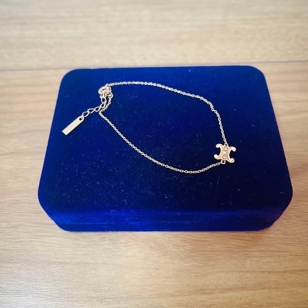 セリーヌ k10 ブレスレット ダイヤモンド　ピンクゴールド トリオンフ