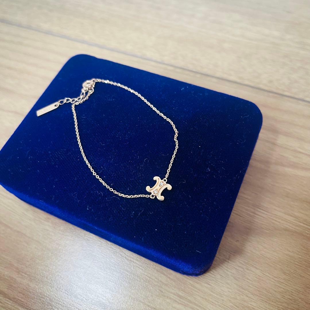 セリーヌ k10 ブレスレット ダイヤモンド　ピンクゴールド トリオンフ