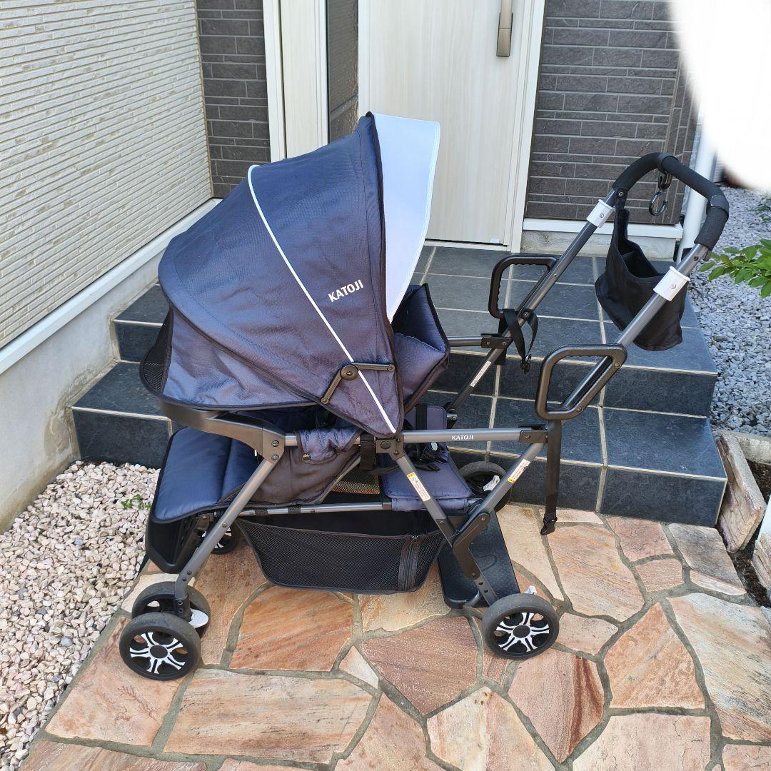 カトージ 二人でゴー ベビーカー 二人乗り ネイビー KATOJI