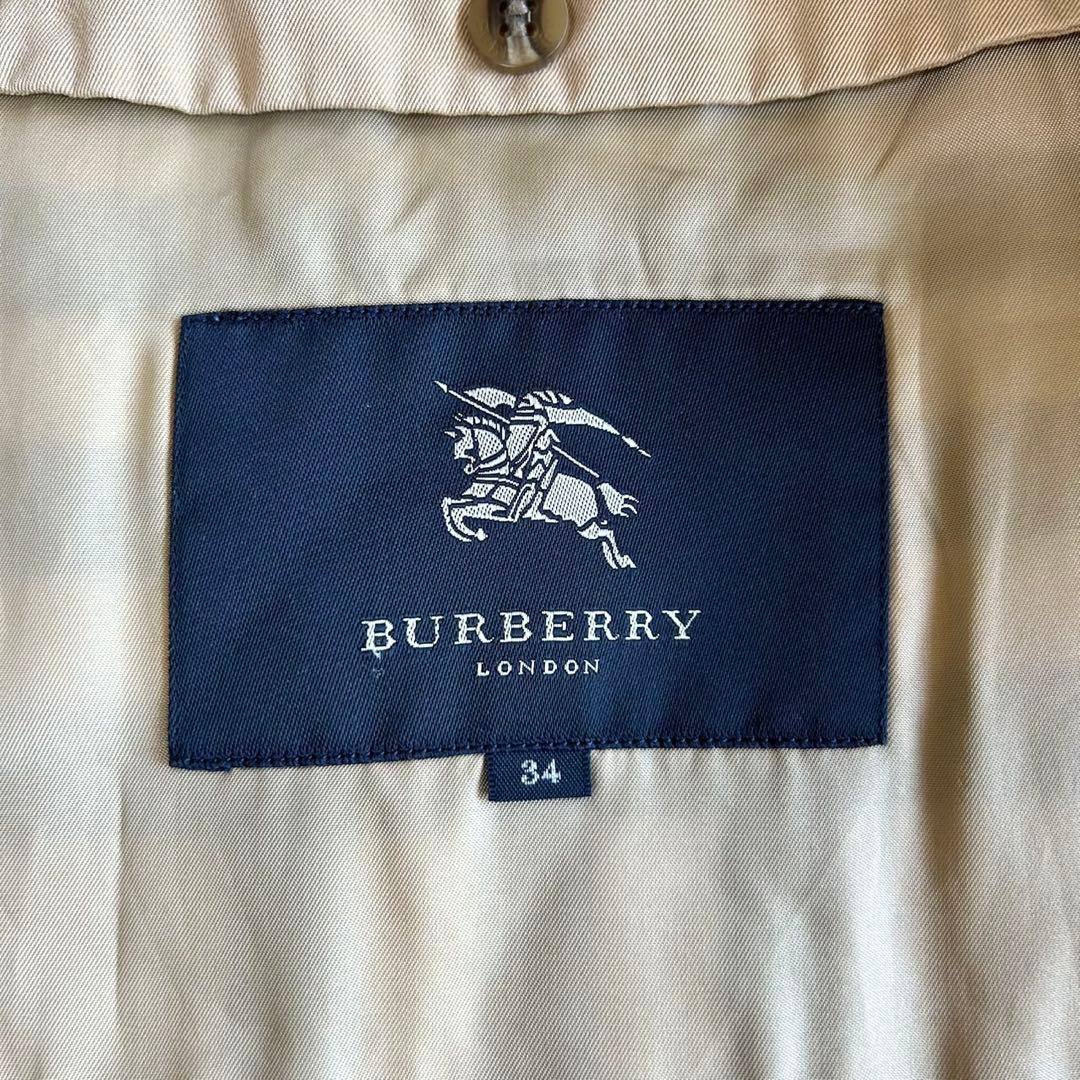 【美品】バーバリーロンドン　トレンチコート　メガチェック　ハニーベージュ　34